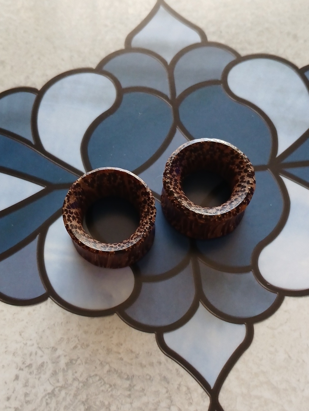 Pair Coconut Wood Tunnels Earrings Plugs  22mm